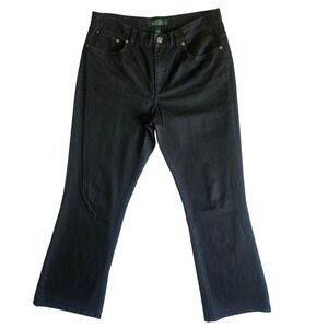 LRL Jeans Womens 12 Black Bootcut Stretch Denim Classic‎ Preppy